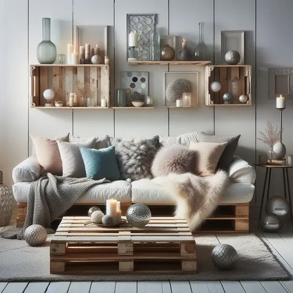 Sofá de palets en estilo nórdico